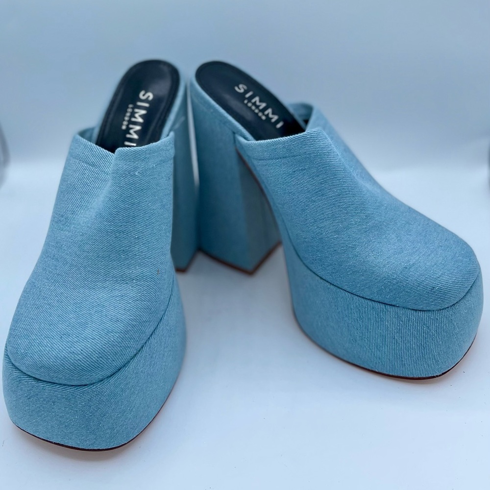 Brand New Denim Platform Heels Size 8 - Picture 12 of 16